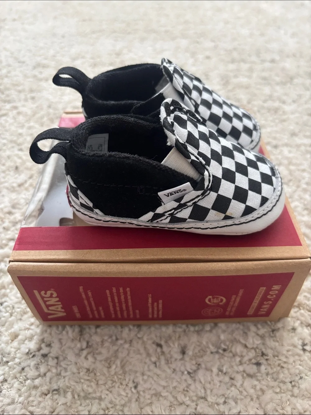 Vans Black & White Checkerboard Baby Slip-On V Crib Shoes